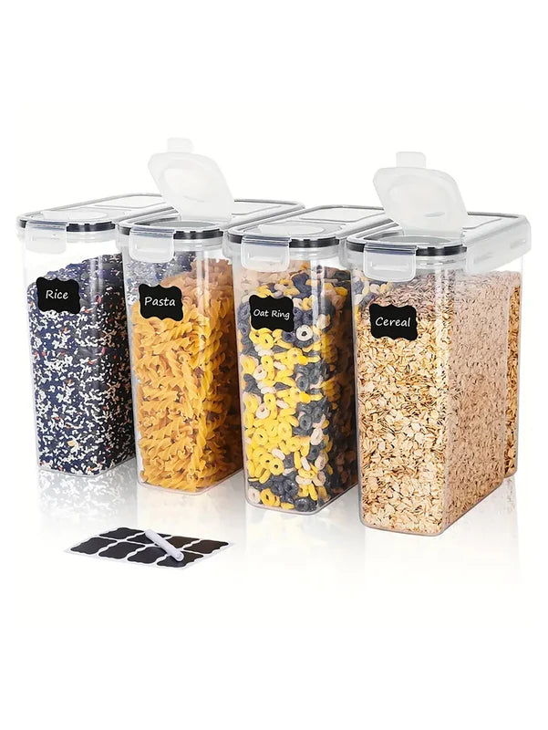 Large Airtight Food Storage Containers Set - 4 Pieces for Kitchen Pantry Organization