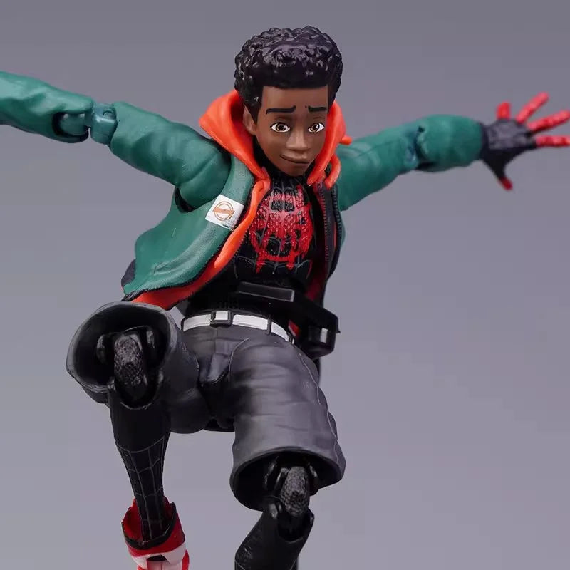 Miles Morales Spider-Man Action Figure with Removable Hood and Interchangeable Hands - 17cm