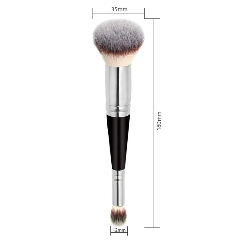 Dual-ended Foundation Brush for Liquid, Cream & Powder Makeup - Short Hair