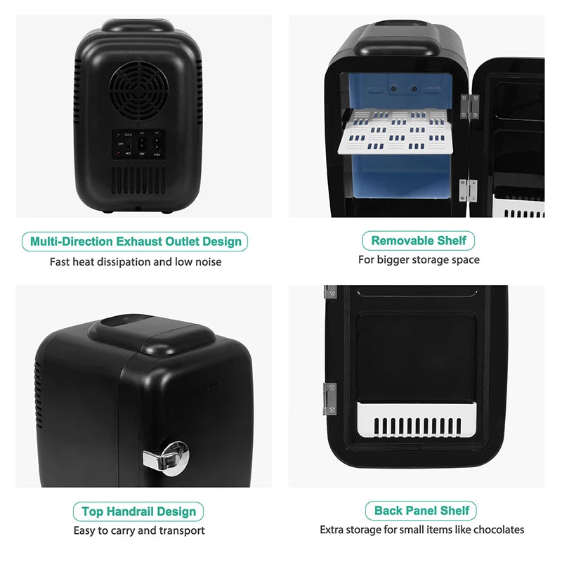 Mini Fridge for Beauty & Skincare, 4L Portable Cooler with Heating & Cooling