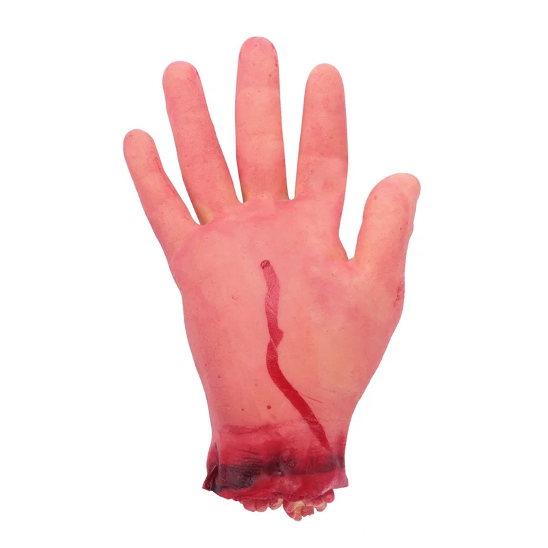 Realistic Bloody Severed Arm Halloween Prop Life Size Fake Hand 19x10.5cm