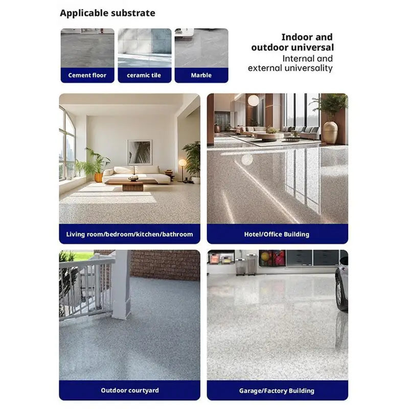 High-Gloss Marble Effect Epoxy Floor Coating Waterproof Garage Paint 500ml