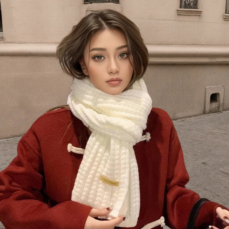 Unisex Thick Warm Knitted Wool Scarf in Winter Autumn Soft Cashmere Style