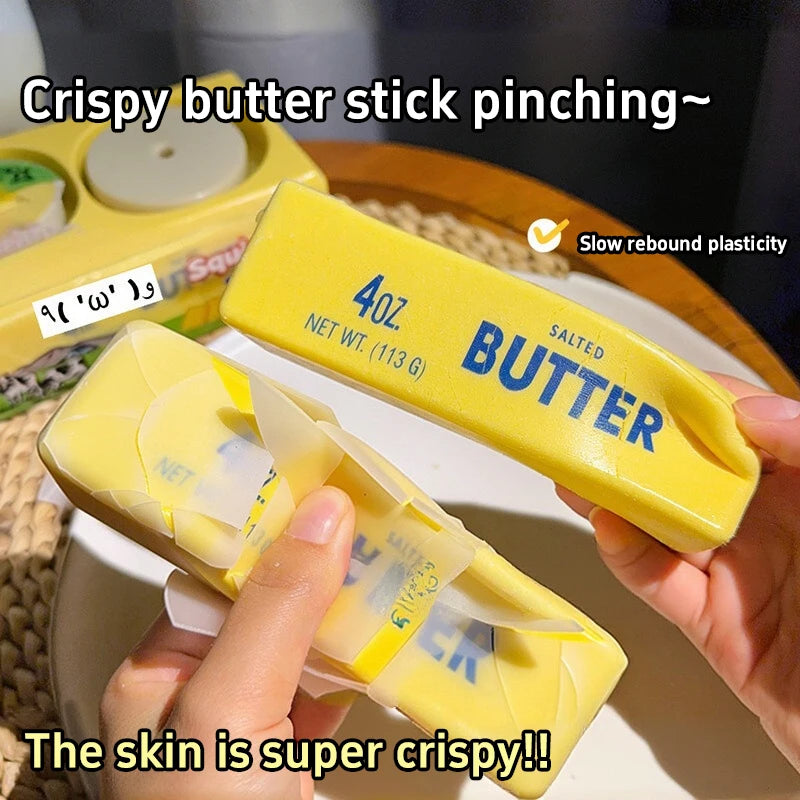 Crunchy Butter Bar Squishy Stress Relief Toy - ASMR Sensory Fidget for Adults