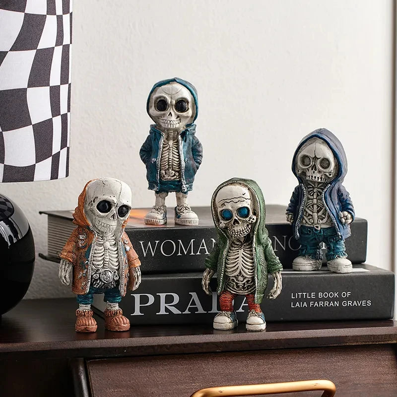 Skeleton Doll Resin Figurine Home Decor Retro Street Art Creative Room Accent