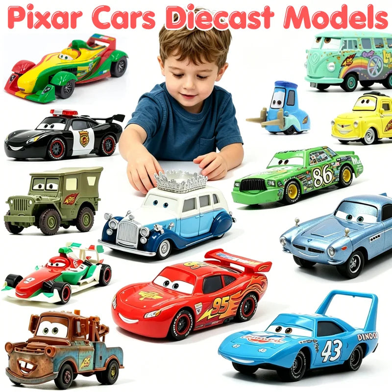 Metal Model Racing Car Toy - Disney Pixar Cars Lightning McQueen Fillmore 1:55 Scale