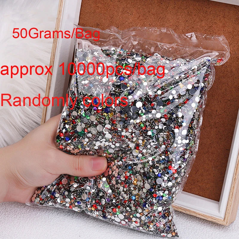 50g Mixed Resin Nail Art Charms - 3D Cartoon Shapes Rhinestones & Gems for DIY Manicure