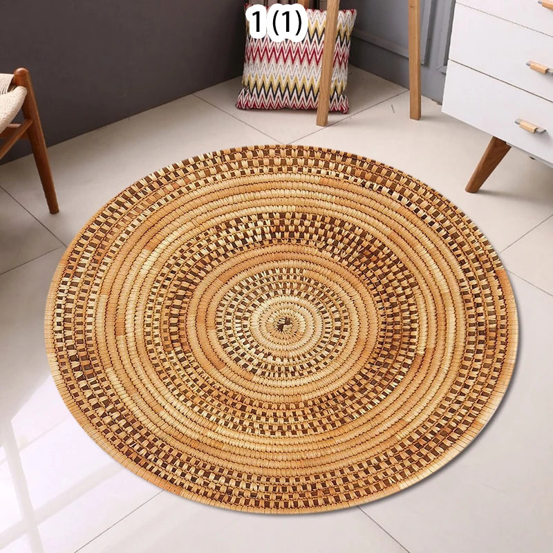 Bohemian Circular Carpet Floor Mat - Entrance Rug for Living Room & Bedroom