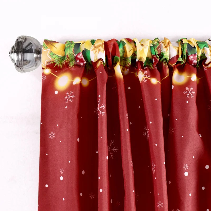 Christmas Curtain Decorations for Holiday Home Decor - 1/2pcs Xmas Window Ornaments