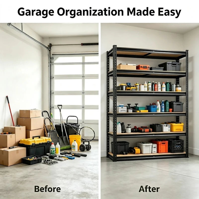 Heavy Duty Multi-Purpose Metal Storage Rack 5-Tier Utility Shelving Unit