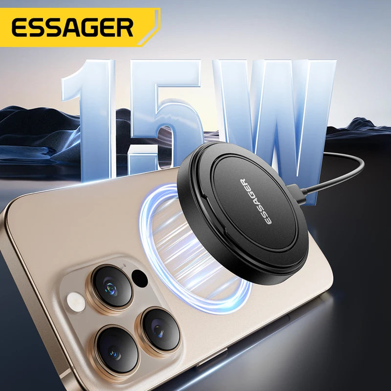 15W Magnetic Wireless Charger with Holder for iPhone & AirPods - Fast Charging