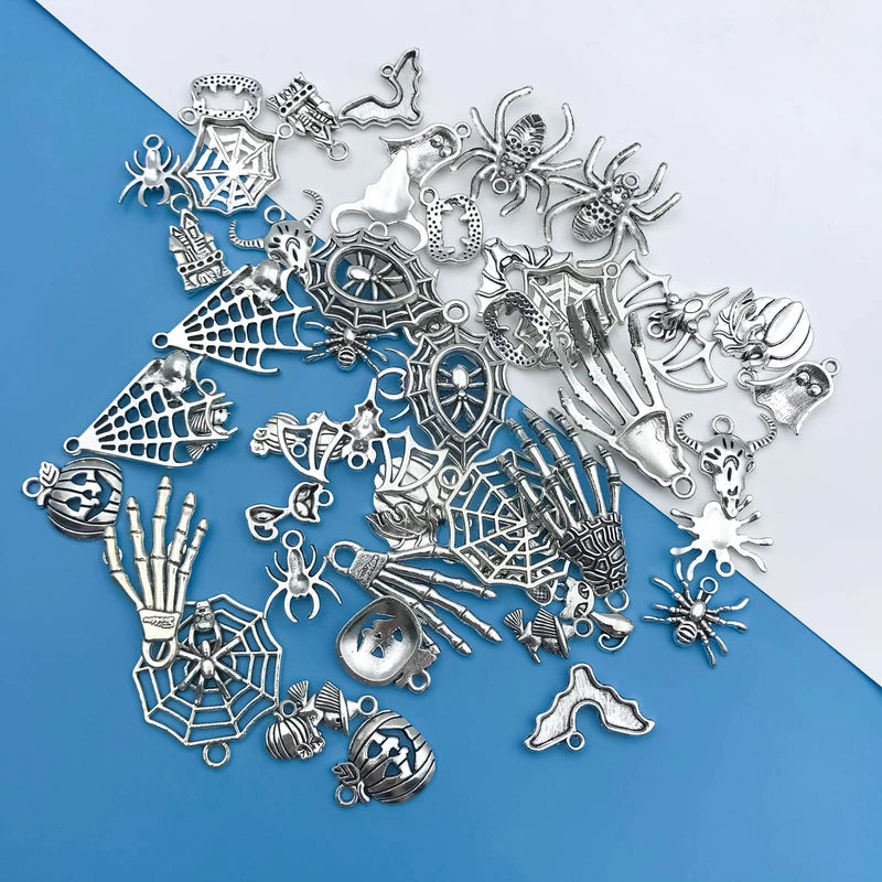 50pcs Zinc Alloy Halloween Charm Charms for Jewelry Making DIY Necklace Bracelet Earrings