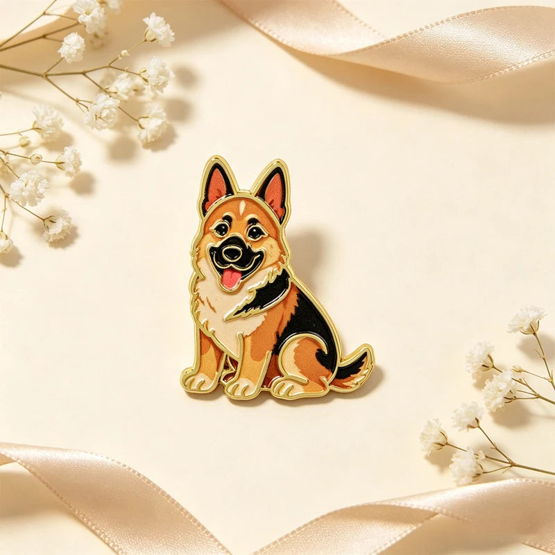 3pcs Cute Dog Enamel Pin Set Animal Brooches Lapel Badges Jewelry Accessories