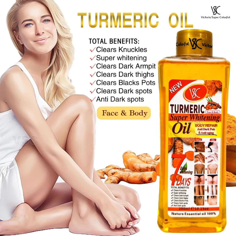 Multi-Functional Body Oil with Turmeric Vitamin C & Papaya - Moisturizing Massage Oil