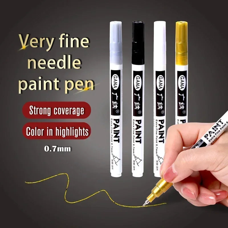 4Pcs Oil-Based Permanent Paint Markers Set - Waterproof Fine Tip for Rock, Wood, Metal, Canvas