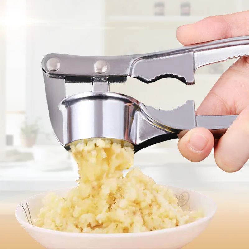 Stainless Steel Garlic Press Crusher Mincer Kitchen Tool - Manual Smasher & Grinder
