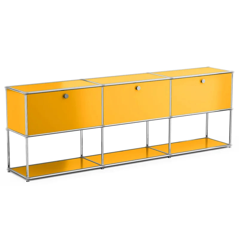 Modern Metal Storage Cabinet with Adjustable Feet for Living Room & Office