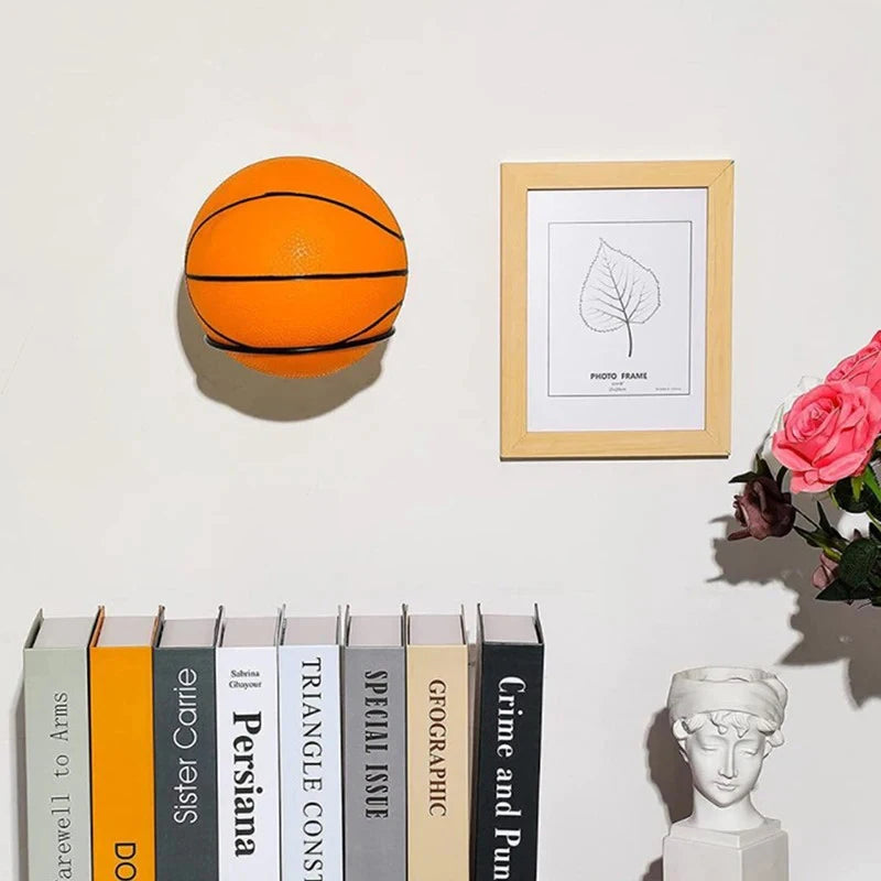 Wall-Mounted Ball Display Shelf for Basketball Football Volleyball Storage Rack