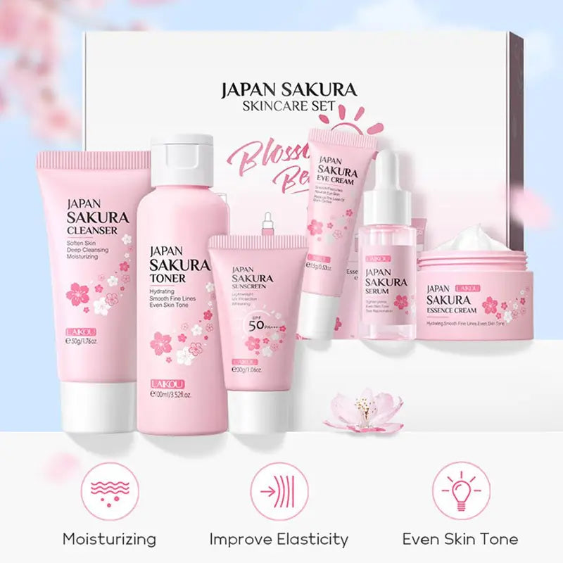 6-Piece Skin Care Set with Face Cream Serum Toner Sunscreen & Eye Cream