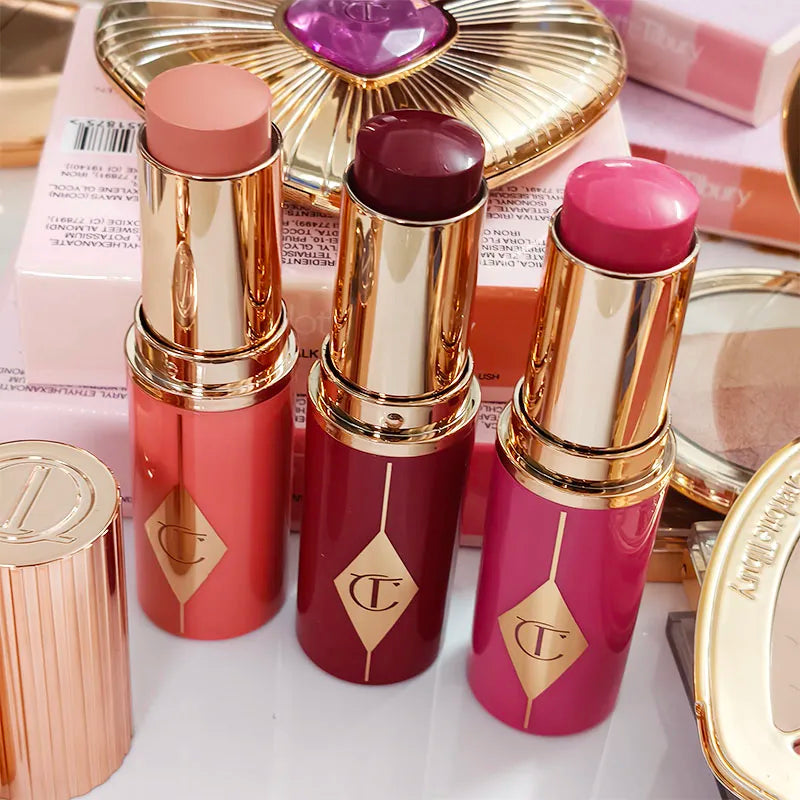 Colorful Water Powder Blusher & Lip Gloss Set - Lipstick & Eyeliner Combo