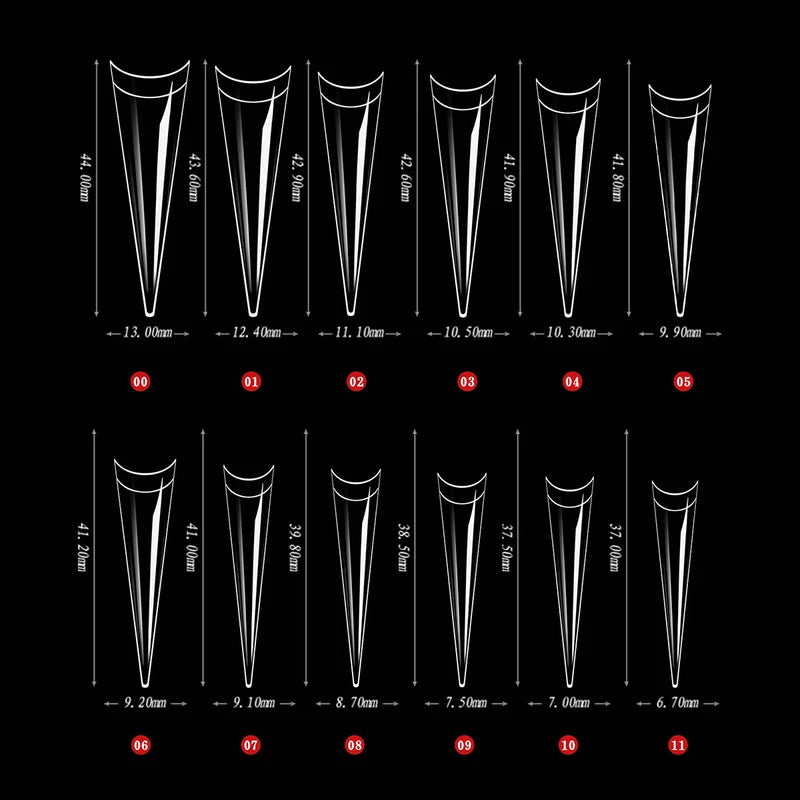 240pcs XXL Stiletto False Nails Set French Half Cover Gel Tips Manicure Supplies