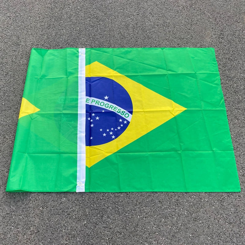 Large Brazil Flag Banner - Polyester Hanging Flag for Celebrations, 60x90cm & 90x150cm