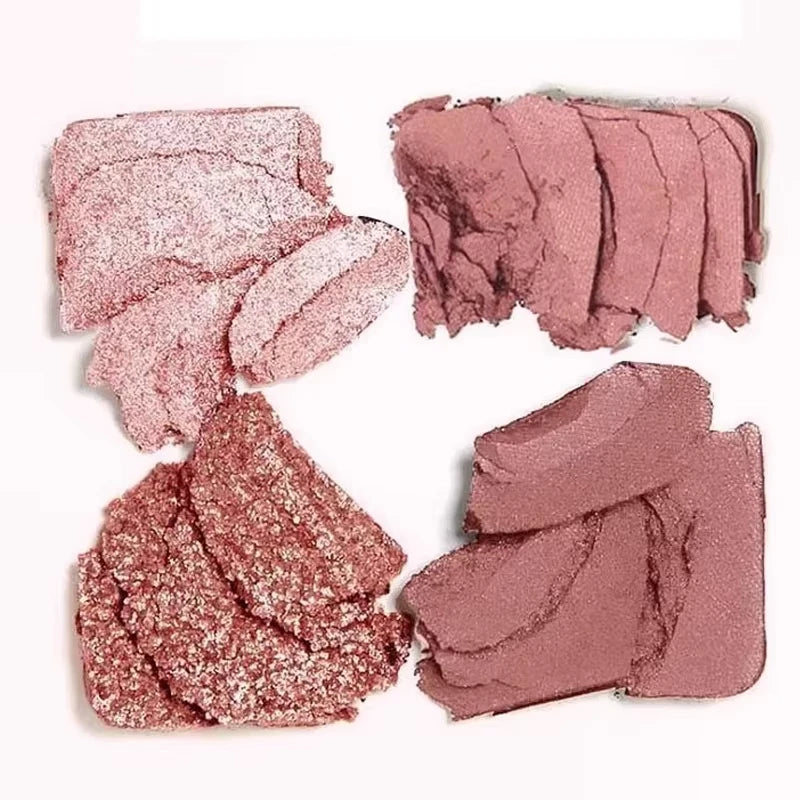 Eye Shadow Palette 4-in-1 Nude Pink Eyeshadow Makeup Kit - Long-Lasting Matte & Shimmer