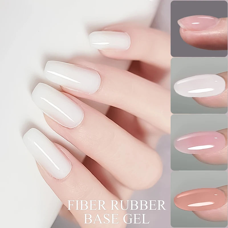 15ml Clear Fiber Base Gel Nail Polish - Quick-Setting for UV & LED Lamps
