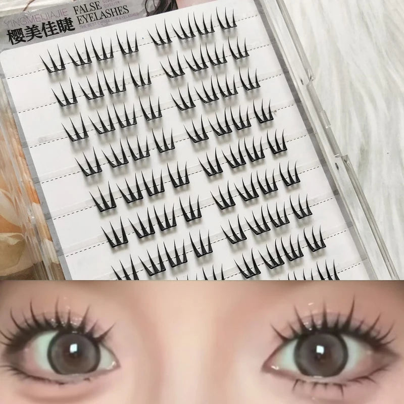 False Eyelash Clusters Natural Lightweight Makeup Eyelash Extensions