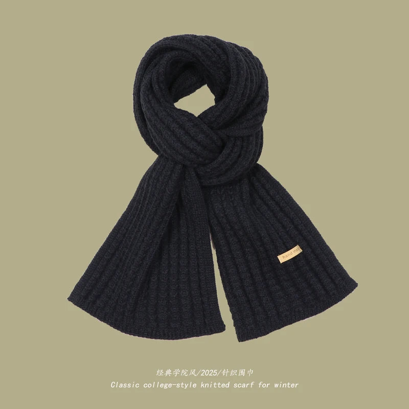 Unisex Thick Warm Knitted Wool Scarf in Winter Autumn Soft Cashmere Style