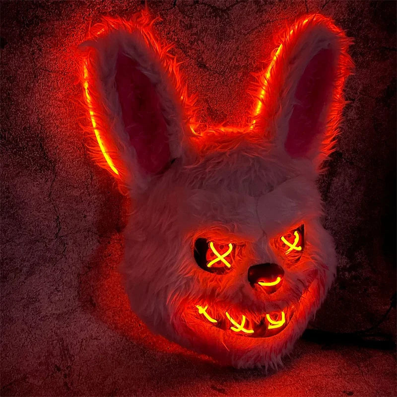 LED Bunny Mask for Halloween Carnival Cosplay Party - Glowing Animal Mask
