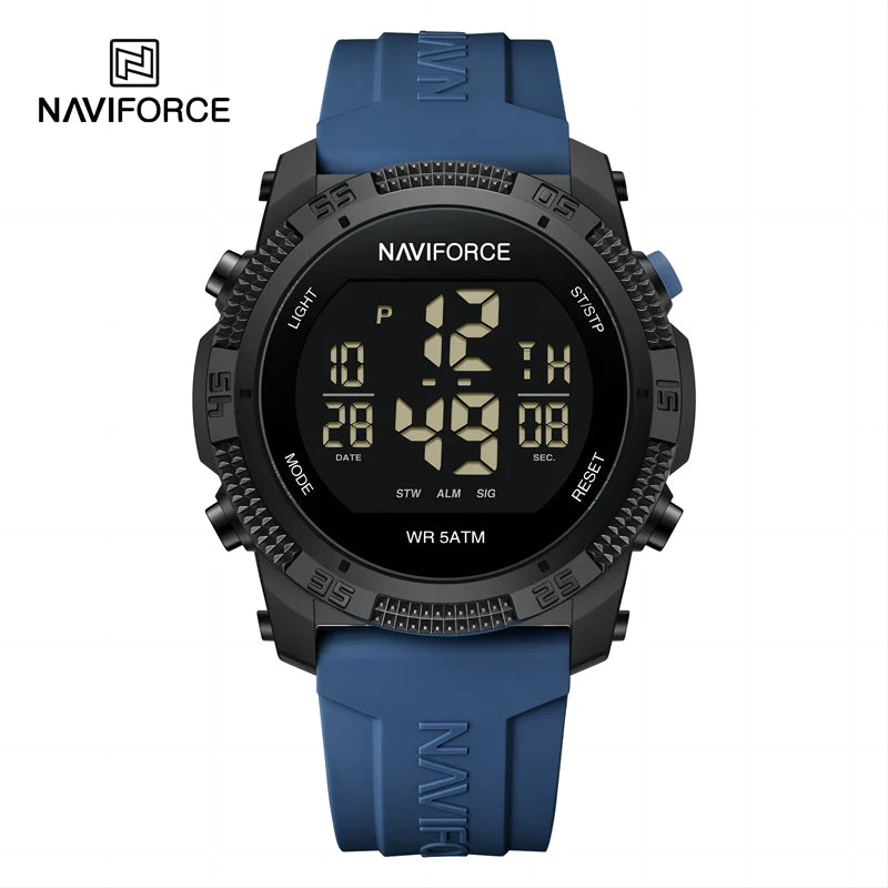 Men's Luxury Water-Resistant Digital Watch with Silicone Strap - Multiple Colors