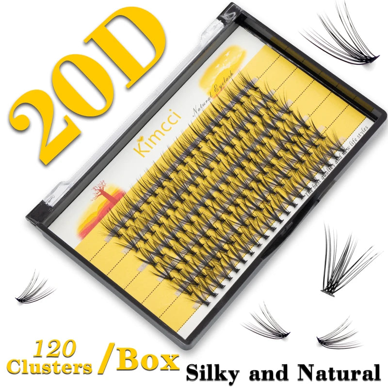 Mink Eyelash Extension 20D Cluster Lashes Natural 3D Russian Volume Faux Eyelashes