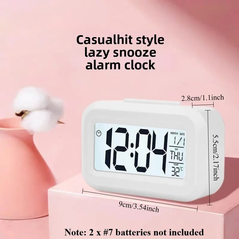 Digital Alarm Clock for Bedside and Home - Date, Temperature, Night Light, Snooze