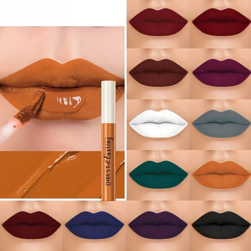 24 Colors Matte Lip Gloss Set Long-Lasting Smudge-Proof Lip Stain for Valentines Mardi Gras
