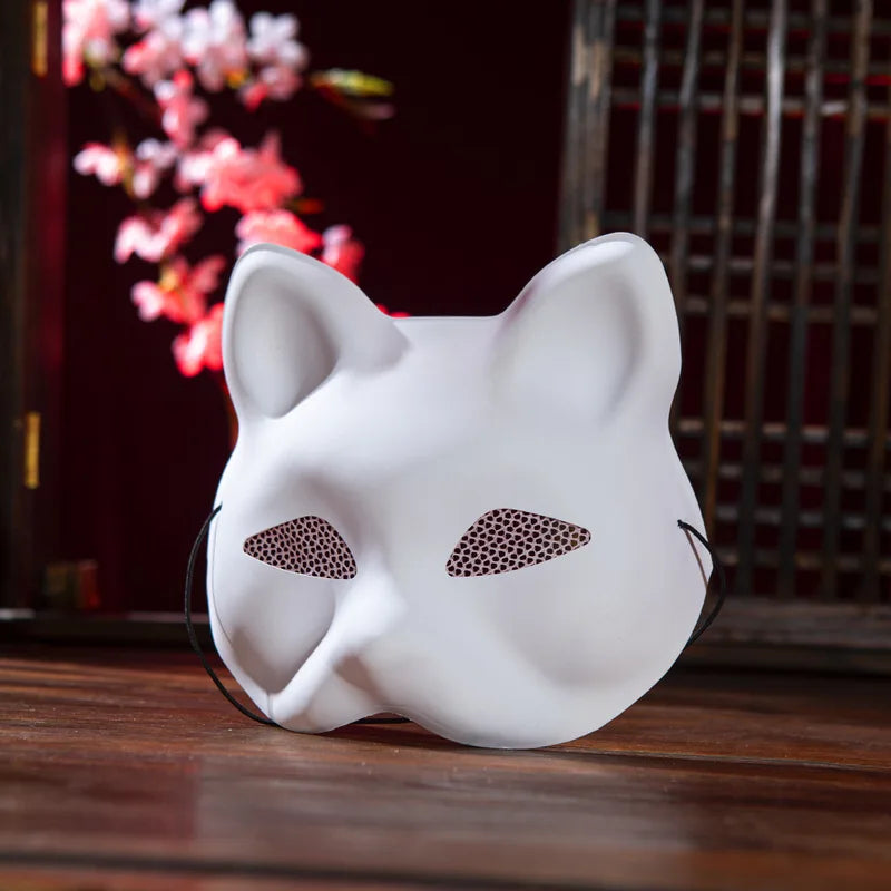 DIY Unpainted Cat Face Mask for Halloween Party & Cosplay - PVC Masquerade Prop