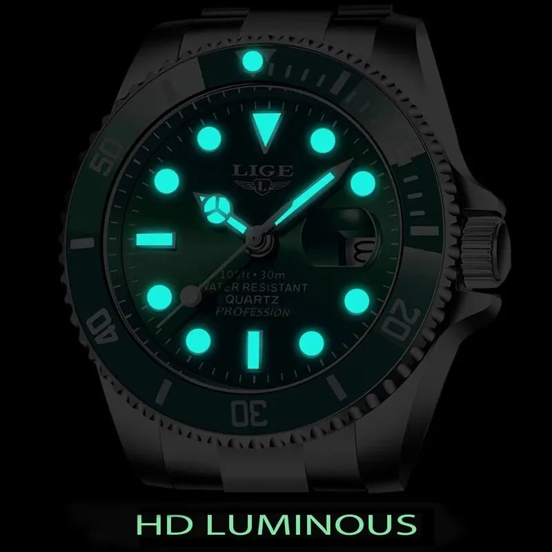 Luxury Men's Diver Watch Waterproof 30ATM Sport Quartz Wristwatch
