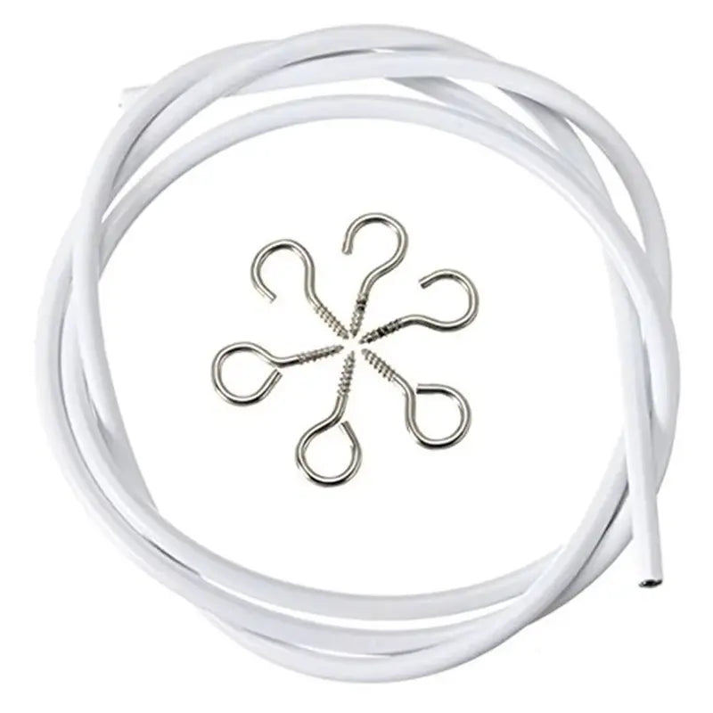 Durable Curtain Spring Rope Cable Set with Hooks & Eyes - 2M to 5M Length