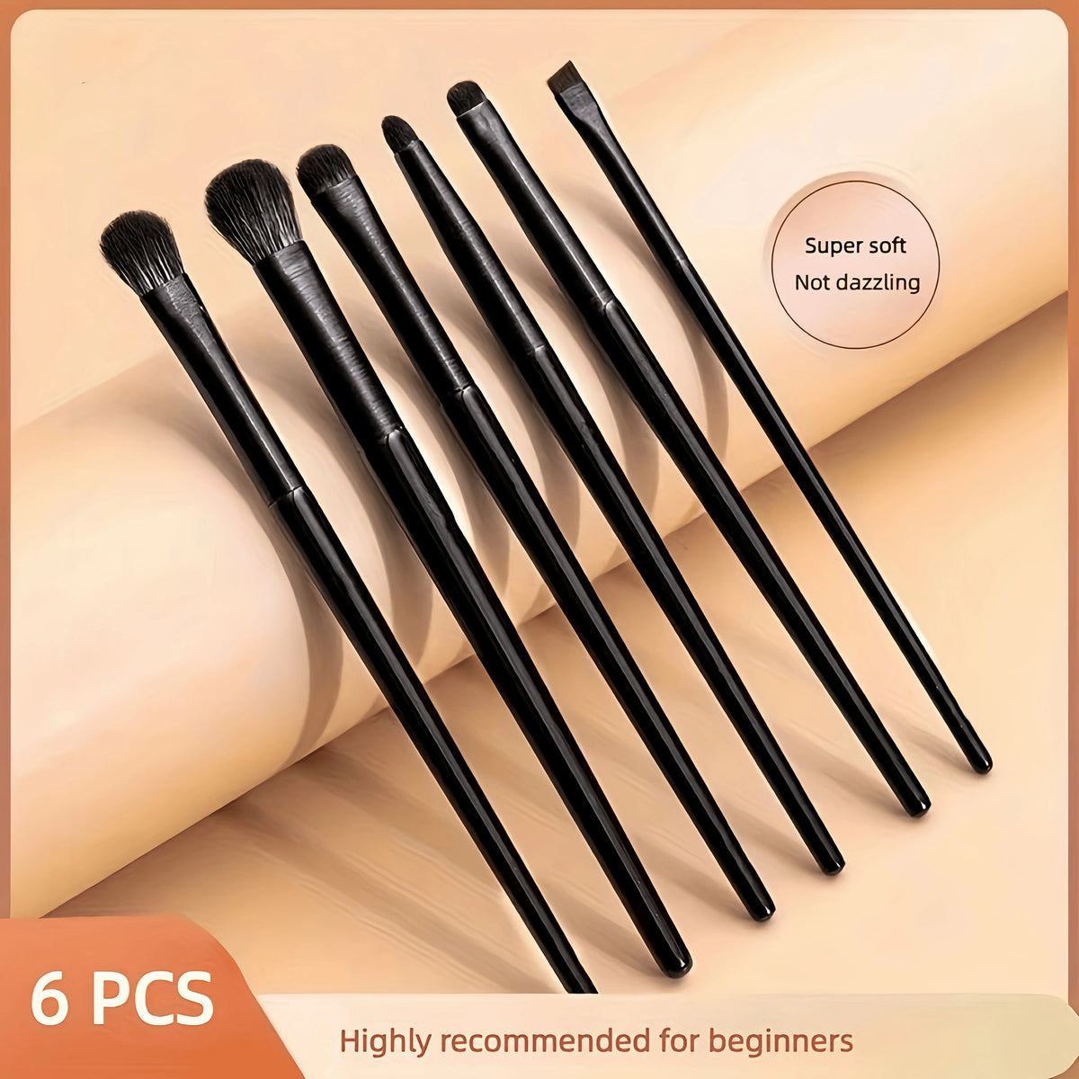 6PCS Eye Makeup Brush Set - Professional Soft Eyeshadow, Eyeliner & Eyebrow Brushes