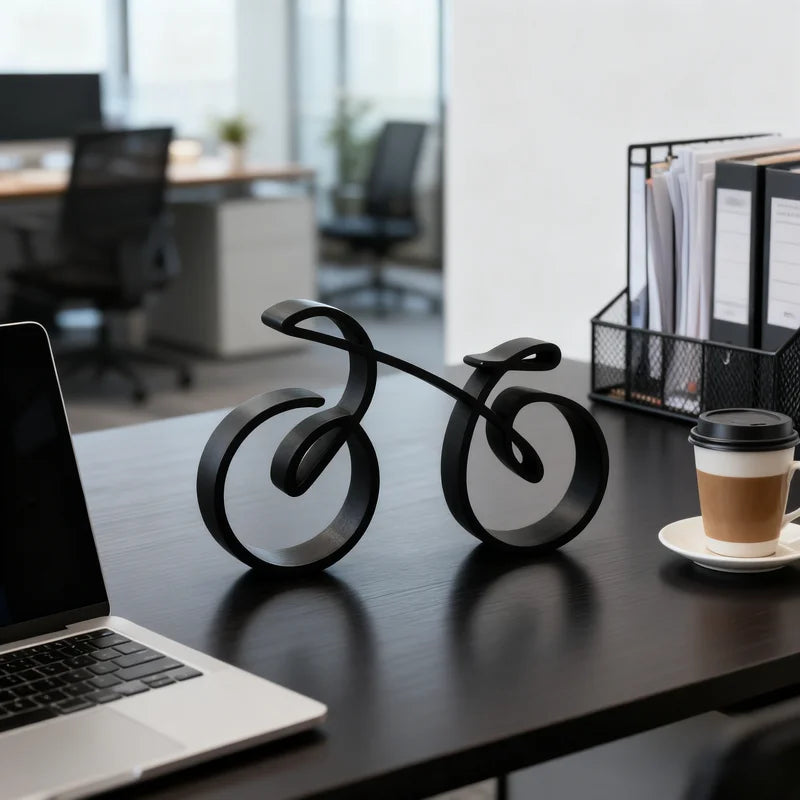 Minimalist 3D Printed Bicycle Sculpture for Desk Decor and Gift