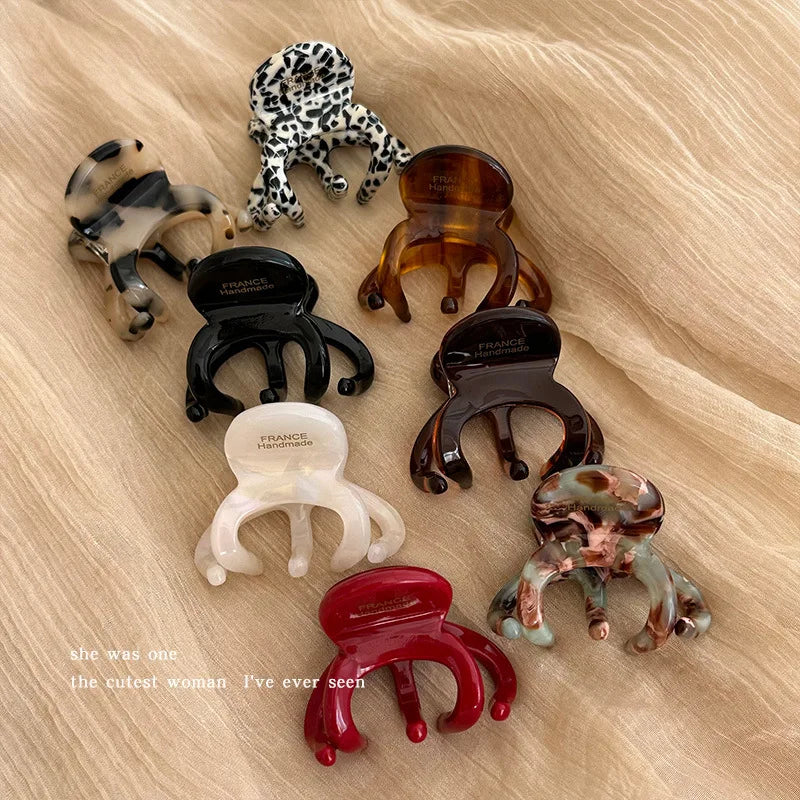 Elegant Retro French Hair Claw Clips for Women - High Ponytail Holders
