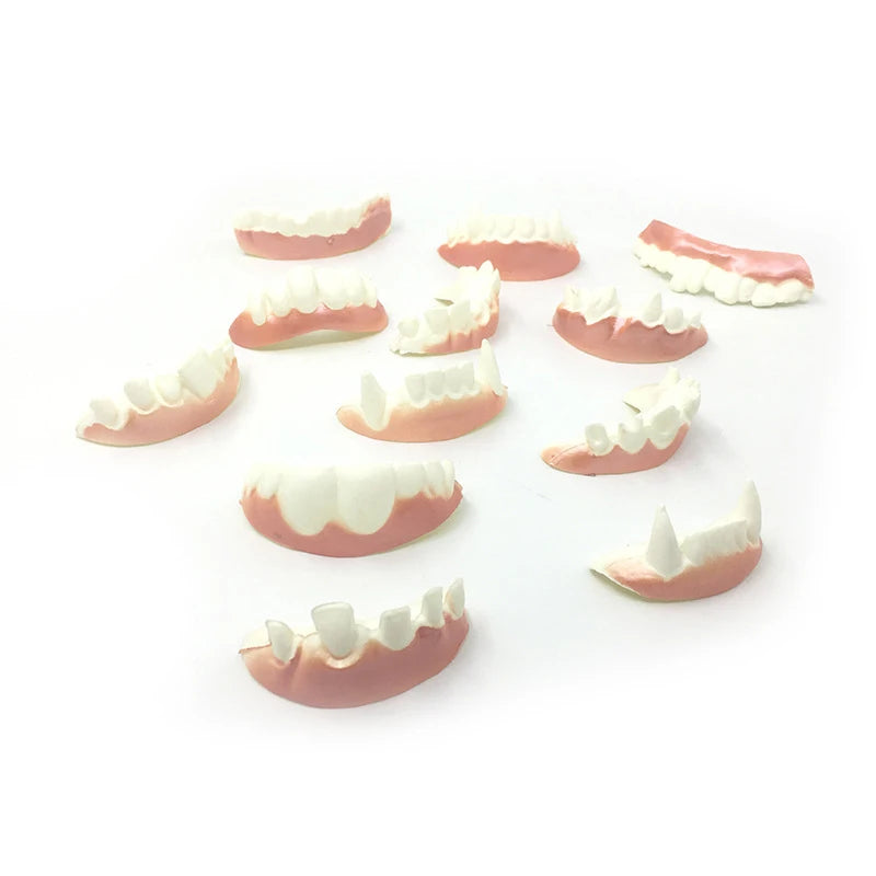 12 Pack Funny Fake Denture Props Halloween Cosplay Toys Party Favors