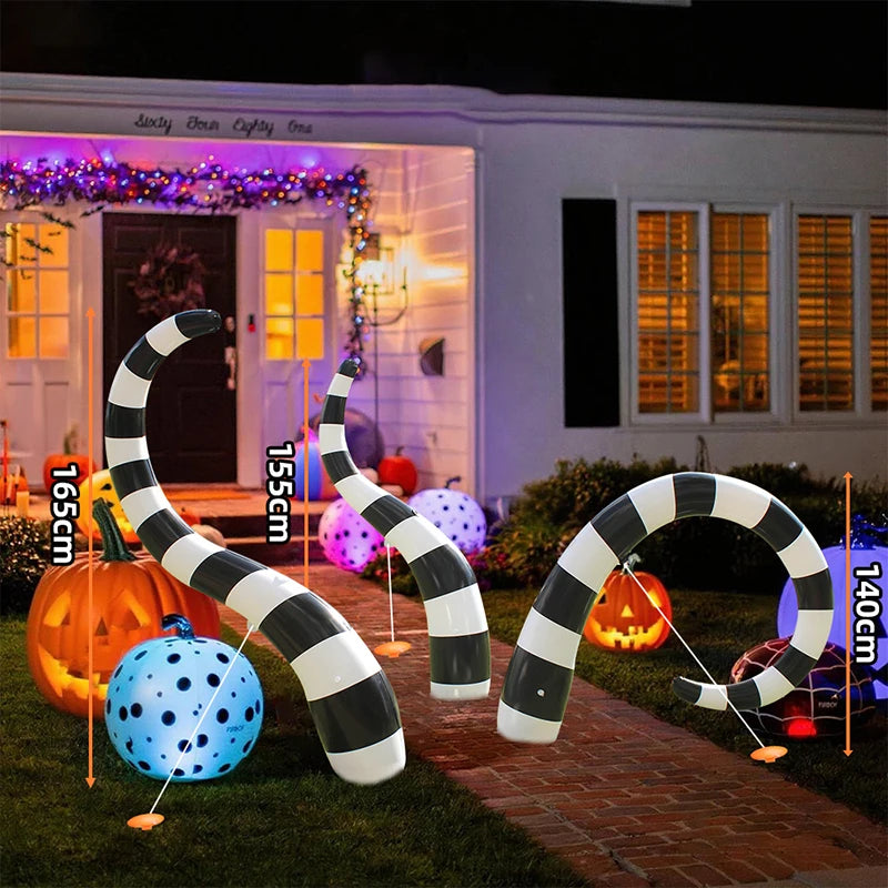 Giant Sandworm Inflatable Halloween Decor for Outdoor Party Courtyard, Set of 3
