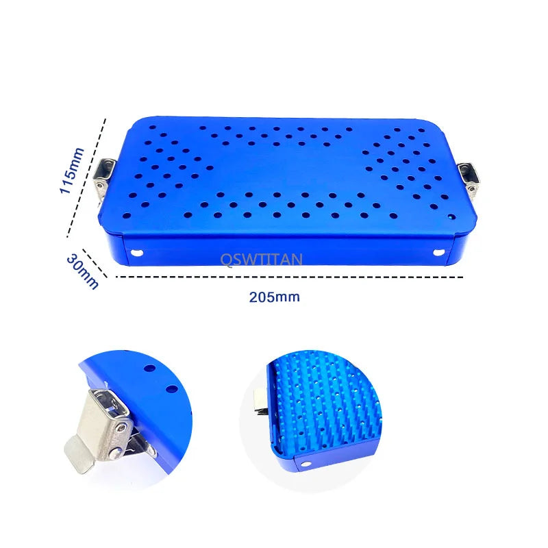 Dental & Surgical Aluminum Sterilization Tray Case with Silicone Pad - Single Level