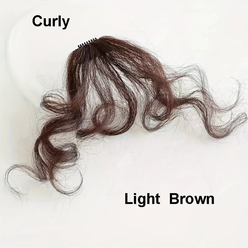 Fake Curly Air Bangs Clip-In Hair Extension Fringe for Women - Synthetic Hairpiece