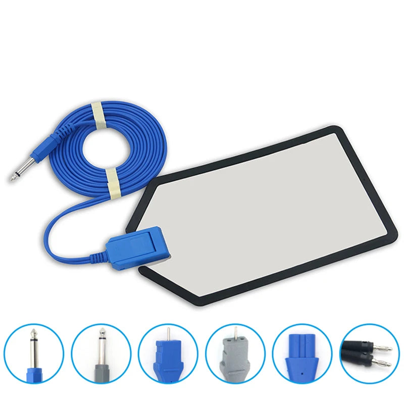 Reusable Patient Electrode Plate for Diathermy ESU with Cotton Cover - Multiple Colors