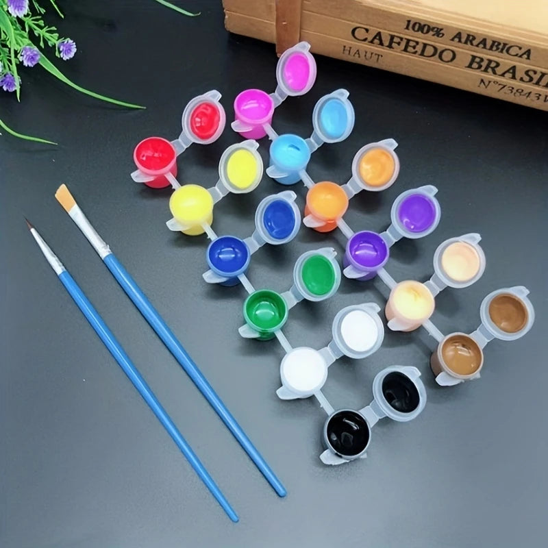 Acrylic & Watercolor Paint Set - 12 Color Pigments for Art & Craft