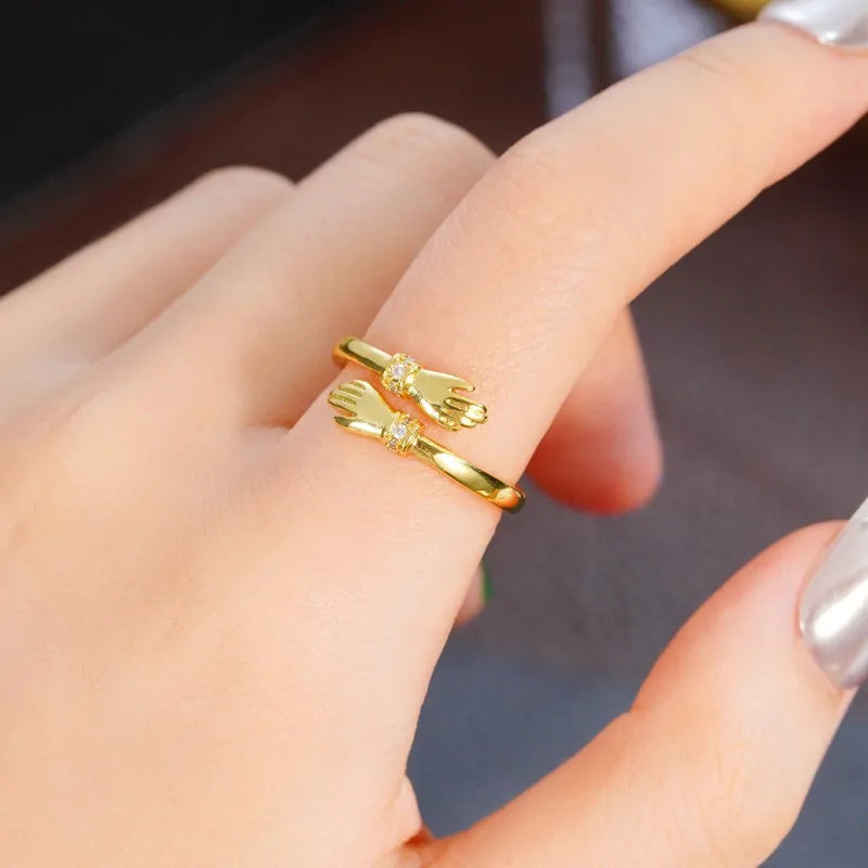 Adjustable Silver & Gold Rings for Women - Creative Jewelry Accessory
