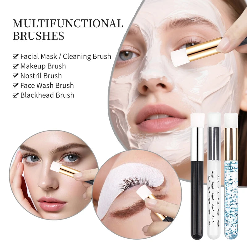 Eyelash Cleaning Brush Bottle Set - Makeup Tools for Lash Extension Care