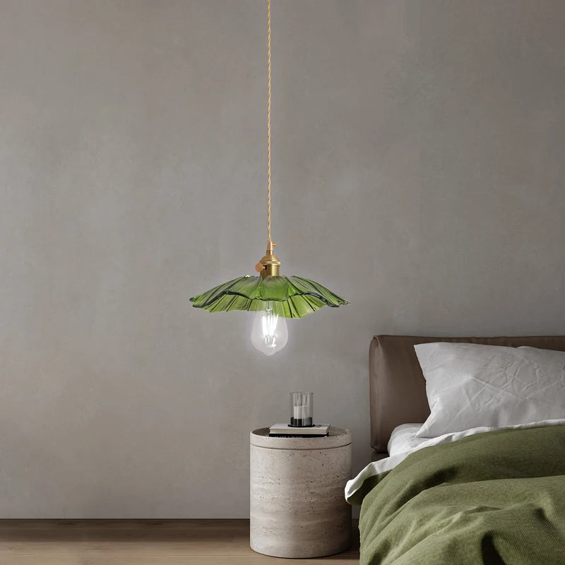 Modern Flower Glass Pendant Light Fixture for Living Room & Bedroom